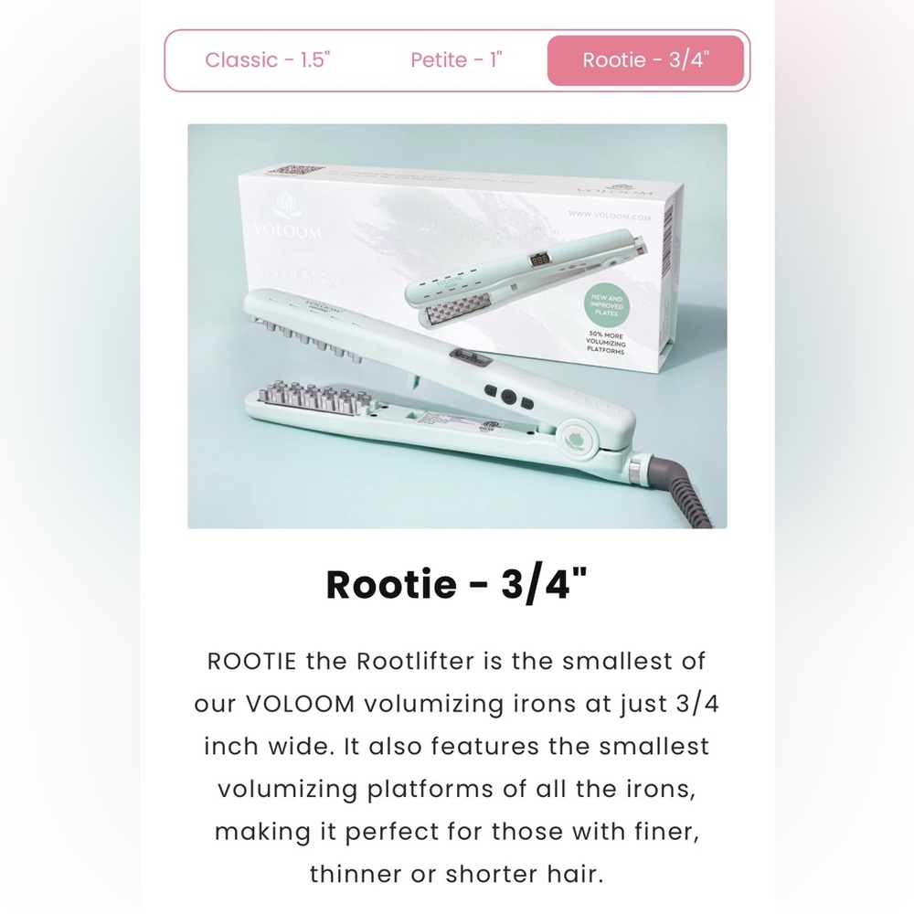Used once. Voloom Hair Volumizing Iron Rootie (3/4”) - Picture 4 of 5